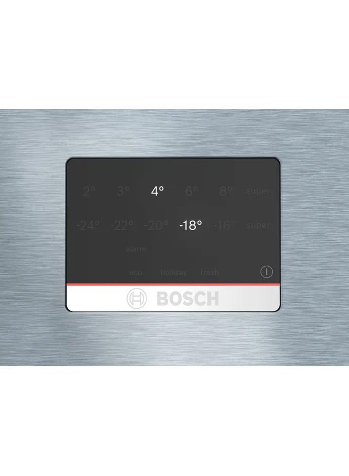 BOSCH Series 6, Free-Standing Fridge with Freezer at Bottom, 186 x 86 cm - KGN86CI3E8 Stainless Steel - Image 4