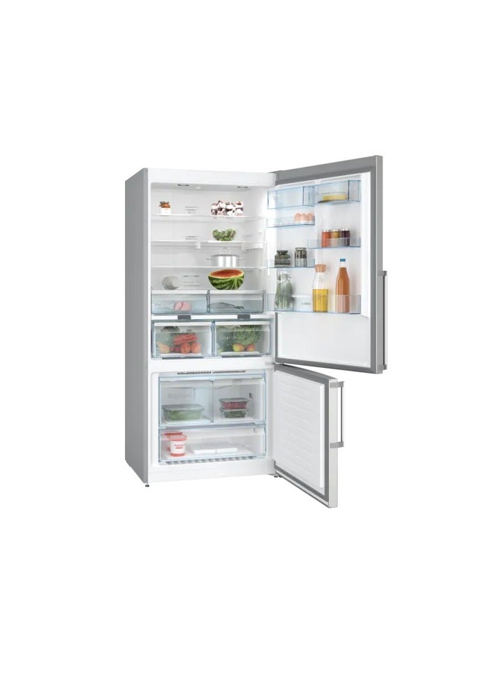 BOSCH Series 6, Free-Standing Fridge with Freezer at Bottom, 186 x 86 cm - KGN86CI3E8 Stainless Steel - Image 2