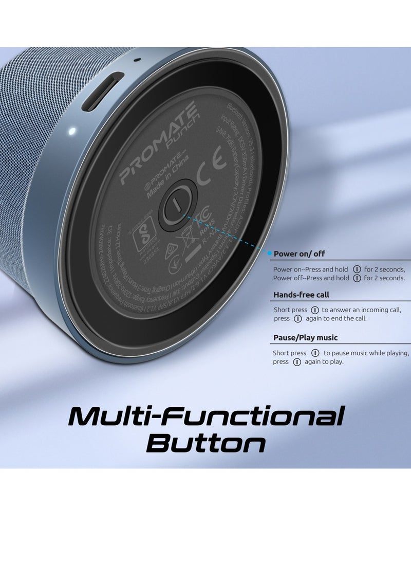 PROMATE Bluetooth Magnetic Base Speaker, 3W True Wireless Portable Speaker With Hd Sound, 40Mm Dynamic Drivers, Long-Lasting 12H Playtime, And Bluetooth V5.3 For iPhone 17, Galaxy S25, Punch - Navy Blue - Image 5