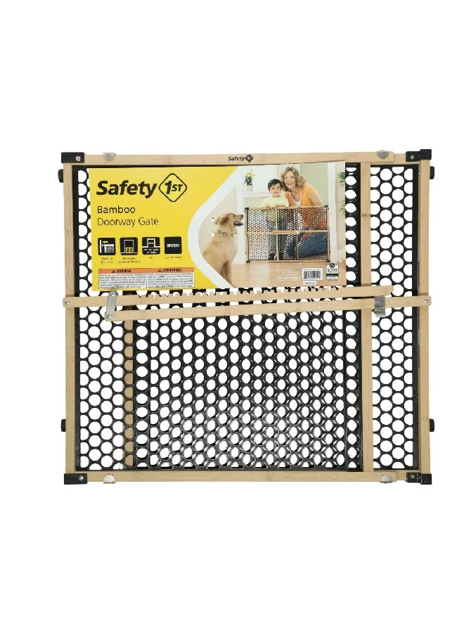 Safety 1st Bamboo Doorway Child Safety Gate, Brown And Black, 28 - 42 Inches