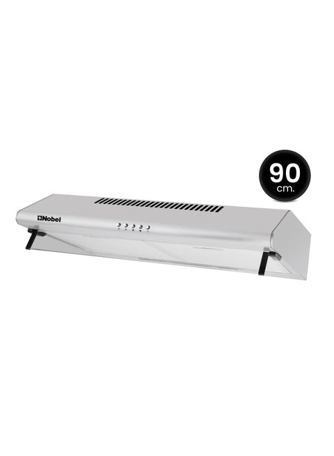 90 cm Built-in Hoods, Slim Hood, #430SS,  Push Button, 3 Speeds, 3 Layer Aluminum Filter with Metal Handle (3pcs), 2x40W Normal Lamp Bulb, 1x65W Motor, 220m3/h, Efficient Kitchen Ventilation Solution 65 W NCH90ST Silver