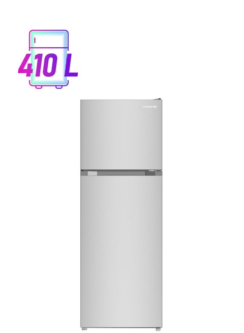 535 Liter Gross Top Mount Double Door Refrigerator, No Frost Cooling System, LED Display, Convenient Shelves For Easy Access, 10 Year Compressor Warranty KR-RFF 565 IM Inox