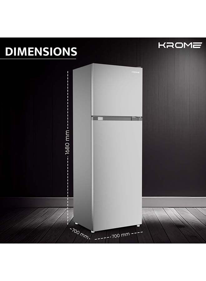 Krome 535 Liter Gross Top Mount Double Door Refrigerator, No Frost Cooling System, LED Display, Convenient Shelves For Easy Access, 10 Year Compressor Warranty KR-RFF 565 IM Inox - Image 2