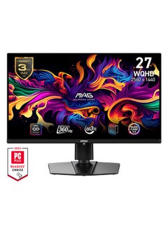 MAG 271QPX E2 Gaming Monitor, 27" WQHD QD-OLED Display, 240Hz Refresh Rate, 0.03ms (GtG) Response Time, Adaptive Sync Technology, 1.07b Color Support,  9S6-3CD89T-021 Black