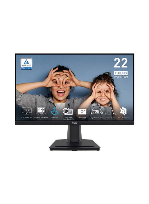 Pro MP225 Business Productivity Monitor, 21.5" FHD IPS Display, 100Hz Refresh Rate, 1ms (MPRT) Response Time, Adaptive Sync Technology, 16.7m Display Colors, Black | 9S6-3PC6CM-007 Black