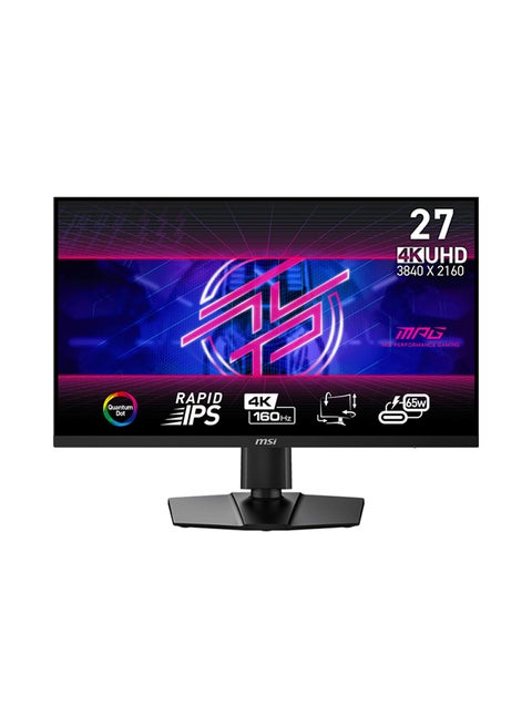 شاشة ألعاب MPG 274URF QD، شاشة IPS سريعة مقاس 27 بوصة بدقة 4K UHD، وقت استجابة 0.5 مللي ثانية (GtG)، معدل تحديث 160 هرتز، تقنية AMD FreeSync المتميزة، ألوان عرض 1.07B، أسود | 9S6-3CC29H-263