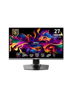 شاشة ألعاب MPG 271QRX QD-OLED، شاشة WQHD QD-OLED مقاس 26.5 بوصة، معدل تحديث 360 هرتز، وقت استجابة 0.03 مللي ثانية (GtG)، تقنية المزامنة التكيفية، ClearMR 13000، OLED Care 2.0، أسود | 9S6-3CD79A-011