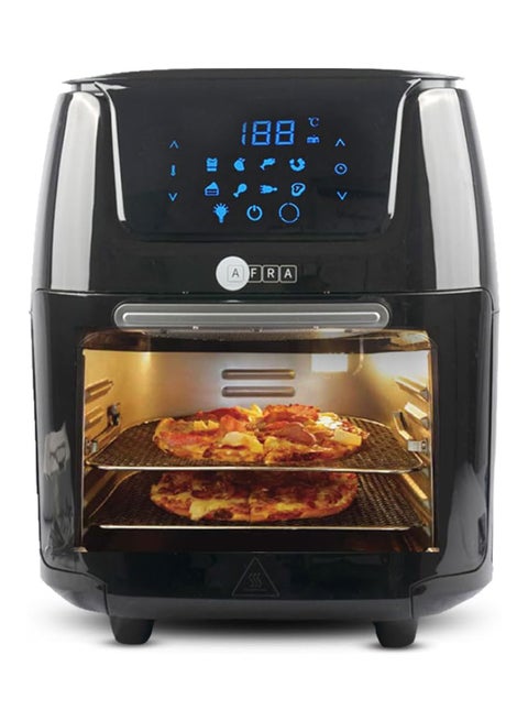 Digital Air Fryer Oven 12L – Touch Control, 8 Preset Programs, Rotating Mesh Basket, Skewer Sets, Overheat Protection, XL Visible Window, Cool-Touch Handle | 2-Year Warranty 12 L 1800 W AF-1218AFBK Black