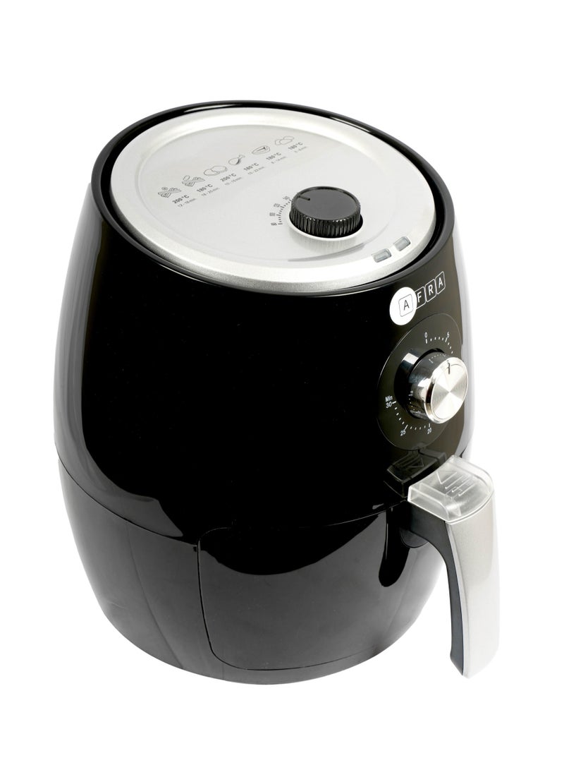 AFRA Air Fryer |2.5L |  1300-1500W | Oil-Free Cooking | Adjustable Temperature & Timer | Rapid Air Circulation | Overheat Protection | Non-Slip Feet | Cool-Touch Handle|2-Year Warranty 2.5 L 1500 W AF-2515AFBK Black  - Image 3