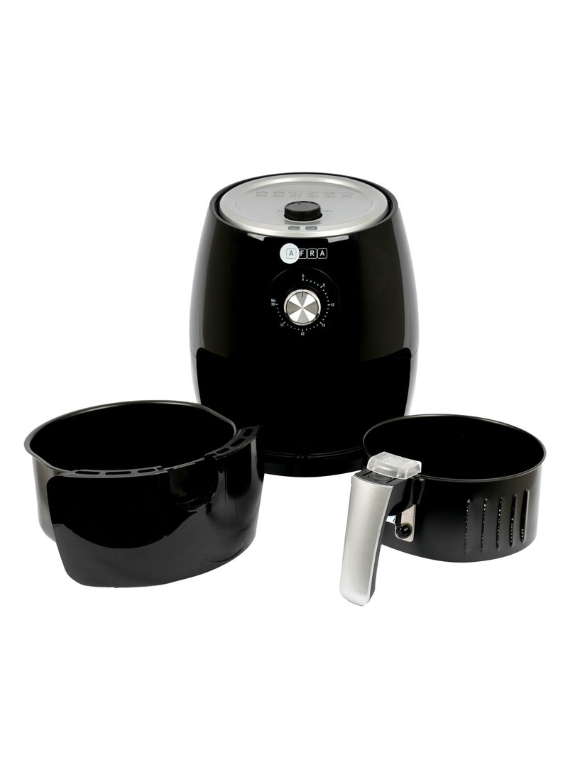 AFRA - Air Fryer |2.5L |  1300-1500W | Oil-Free Cooking | Adjustable Temperature & Timer | Rapid Air Circulation | Overheat Protection | Non-Slip Feet | Cool-Touch Handle|2-Year Warranty 2.5 L 1500 W AF-2515AFBK Black - Image 1