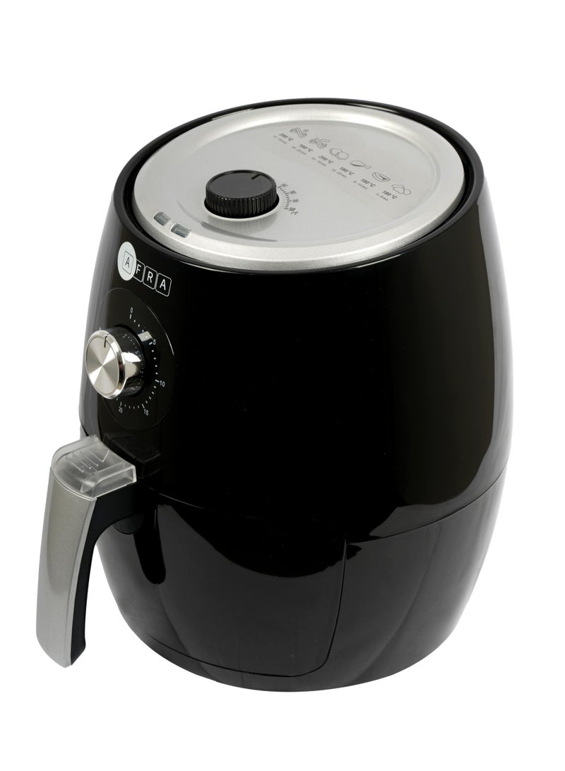 AFRA Air Fryer |2.5L |  1300-1500W | Oil-Free Cooking | Adjustable Temperature & Timer | Rapid Air Circulation | Overheat Protection | Non-Slip Feet | Cool-Touch Handle|2-Year Warranty 2.5 L 1500 W AF-2515AFBK Black  - Image 4