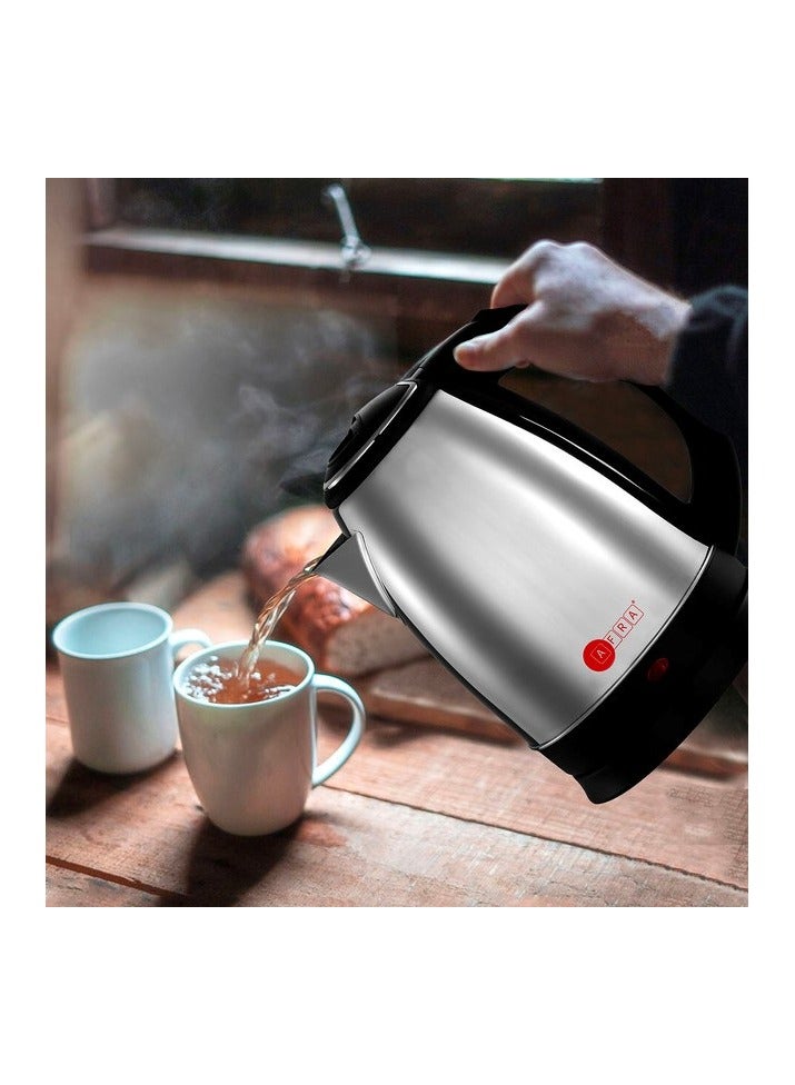 AFRA - Electric Kettle | 1.8L | 1500W | Stainless Steel | 360° Cordless | Overheat Protection | Auto Shut-Off | 2-Year Warranty 1.8 L 1500 W AF-1815KTSS Silver/Black - Image 1