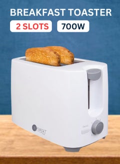 AFRA Electric Breakfast Toaster | 700W | 2 Slots | Removable Crumb Tray | White Finish | Durable Plastic Body | G-Mark, ESMA, RoHS, CB Certified | 2-Year Warranty 700 W AF-100240TOWH White  - Image 1
