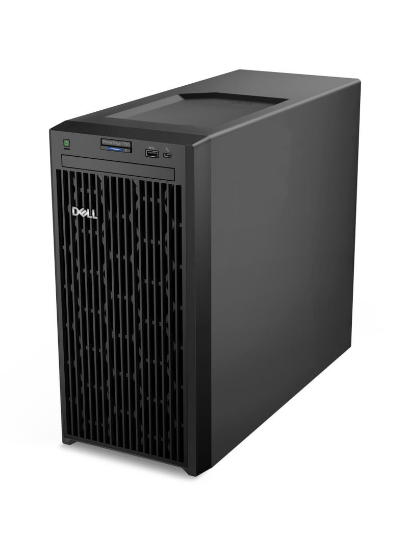 DELL - PowerEdge T150 Tower Server, Intel Xeon E2314 Processor/8GB RAM/1TB HDD/DOS(Without Windows) Black - Image 1