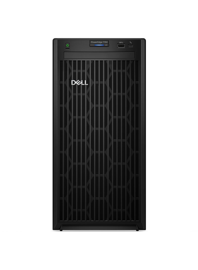 DELL - PowerEdge T150 Tower Server, Intel Xeon E2314 Processor/8GB RAM/1TB HDD/DOS(Without Windows) Black - Image 1