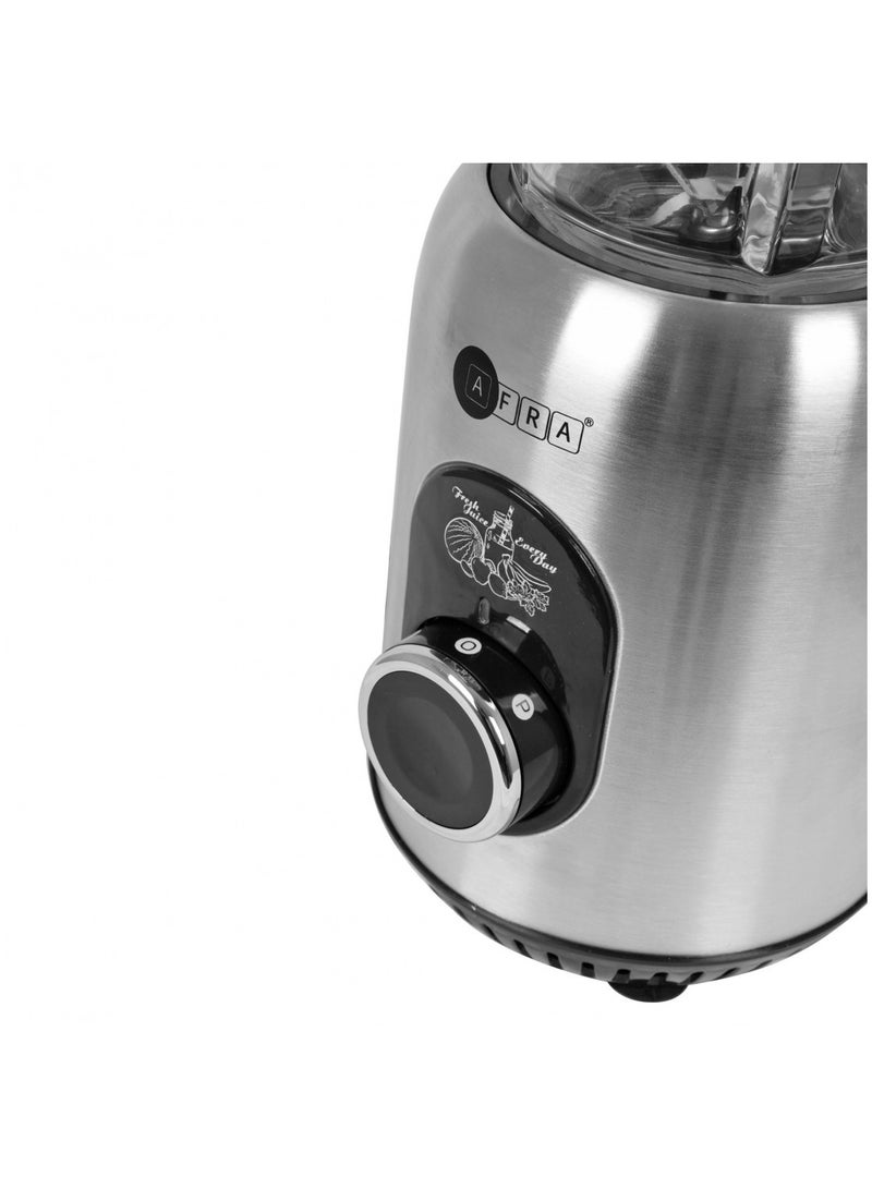 AFRA 2 In 1 Blender, 5 Speed Settings, 1.8 Liter Capacity, Glass Blender Jar & Grinder Jar, 6 Cutting Blades, 5 Speed Settings, G-Mark, ESMA, RoHS, And CB Certified, 2 Years Warranty 1.8 L 600 W AF-610BLSL Silver - Image 4