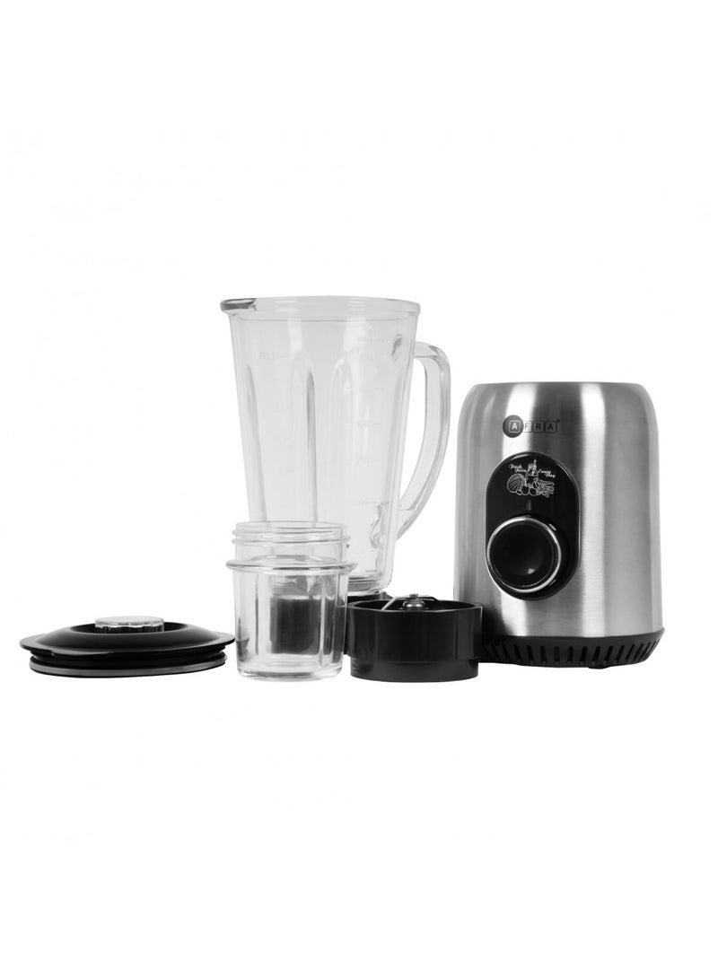 AFRA 2 In 1 Blender, 5 Speed Settings, 1.8 Liter Capacity, Glass Blender Jar & Grinder Jar, 6 Cutting Blades, 5 Speed Settings, G-Mark, ESMA, RoHS, And CB Certified, 2 Years Warranty 1.8 L 600 W AF-610BLSL Silver - Image 3