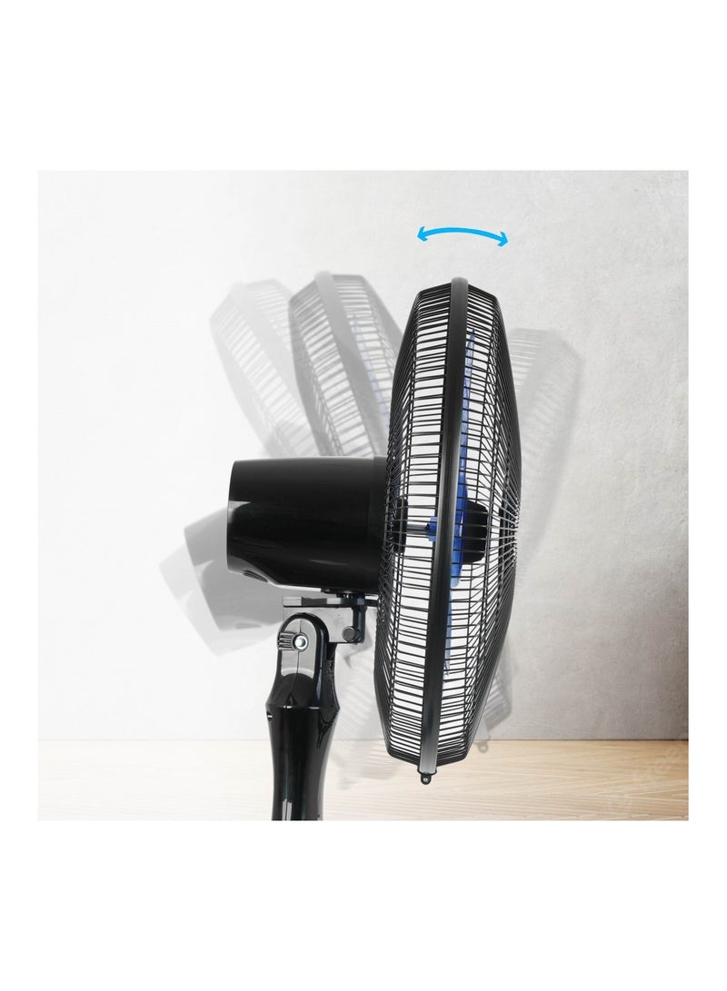 عفرا مروحة كهربائية عمودية من AFRA، 60 وات، ارتفاع قابل للتعديل، 5 شفرات، لون أسود، حاصلة على شهادة G-Mark وESMA وRoHS وCB، AF-1660BK، ضمان لمدة عامين - Image 5