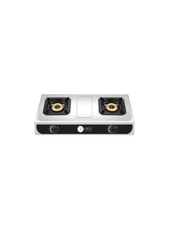 AFRA AFRA Two Burner Gas Stove, Two Burners, Battery Powered Ignition, Stainless Steel, Double Injection, G-MARK, ESMA, ROHS, and CB Certified, AF-0002GSSS, 2 years warranty AF-0002GSSS Silver  - Image 1