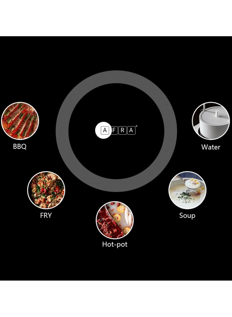 Infrared Cooker | 3000W Power |  8 Power/Temperature Levels | 3-Hour Timer | Touch & Knob Control | Child Lock | High-Quality Crystal Plate | 2-Year Warranty AF-3000ICBK Black