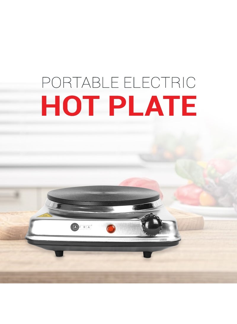 عفرا AFRA Single Electric Hotplate, 1500W, Thermostatic Control, Stainless Steel, Overheat Protection, G-MARK, ESMA, ROHS, and CB Certified, AF-1500HPSS, 2 years Warranty 1500 W AF-1500HPSS Silver  - Image 5