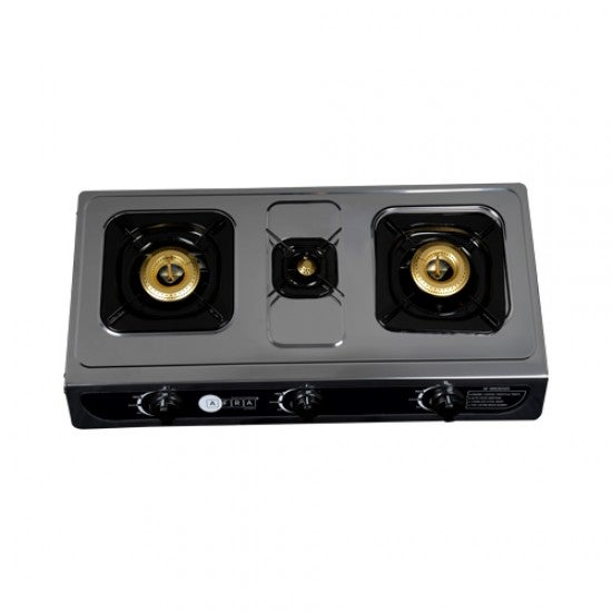 AFRA AFRA Three Burner Gas Stove, Auto Ignition, Full safety, Stainless Steel, Double Injection, G-MARK, ESMA, ROHS, and CB Certified, AF-0003GSSS, 2 years warranty AF-0003GSSS Silver  - Image 3