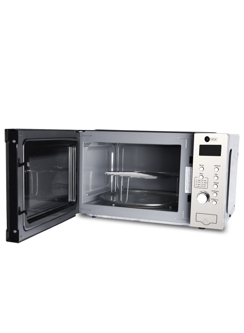 AFRA - Digital Microwave Oven | 30L Capacity | 1200W Grill Power | Digital Control | Auto Cooking & Defrost | Child Safety Lock | 2-Year Warranty 30 L 1200 W AF-3012MWSL Silver - Image 1