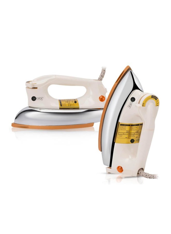 AFRA AFRA Automatic Dry Iron, 1.8kg, Non-Stick Soleplate, Gold Teflon Coating, Heat Distribution, Ergonomic Handle, Thermal Control, 6 Settings, Auto Cut-Off, AF-1800DIWH, 2-year warranty 1.8 kg 1000 W AF-1800DIWH White  - Image 1