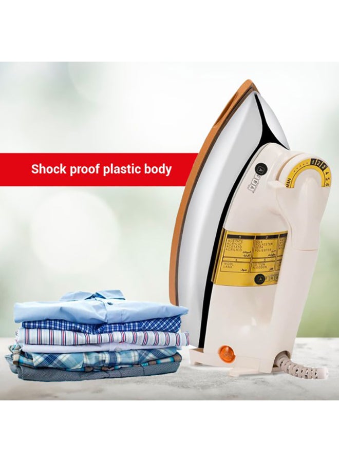 AFRA AFRA Automatic Dry Iron, 1.8kg, Non-Stick Soleplate, Gold Teflon Coating, Heat Distribution, Ergonomic Handle, Thermal Control, 6 Settings, Auto Cut-Off, AF-1800DIWH, 2-year warranty 1.8 kg 1000 W AF-1800DIWH White  - Image 5