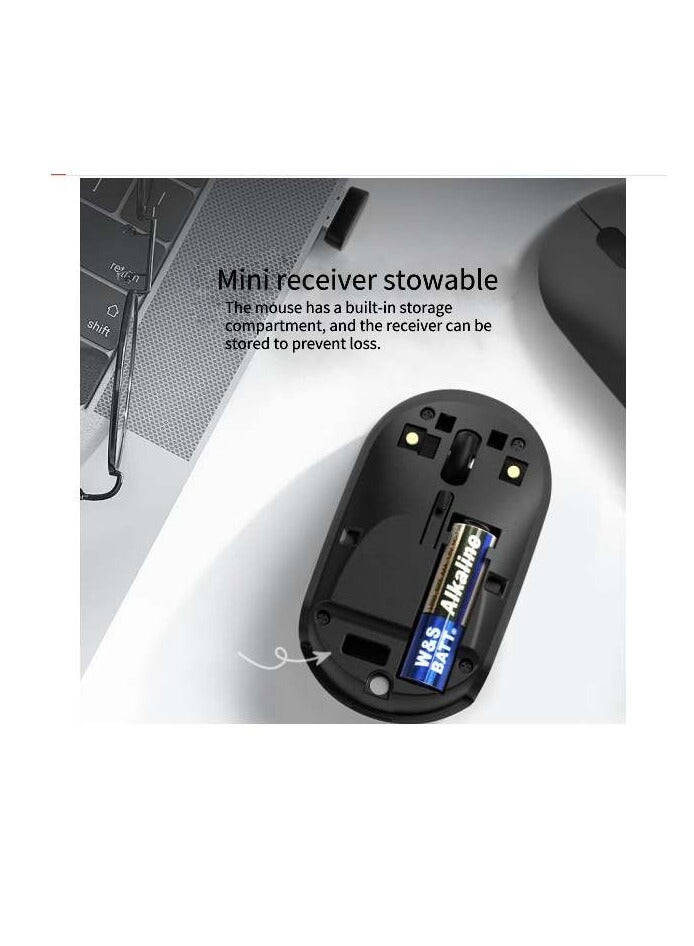 HP M241 Wireless Mouse Office Mouse Home Business Office Laptop Desktop USB Interface Plug and Play Light Sound Mouse Wireless Black  - Image 4
