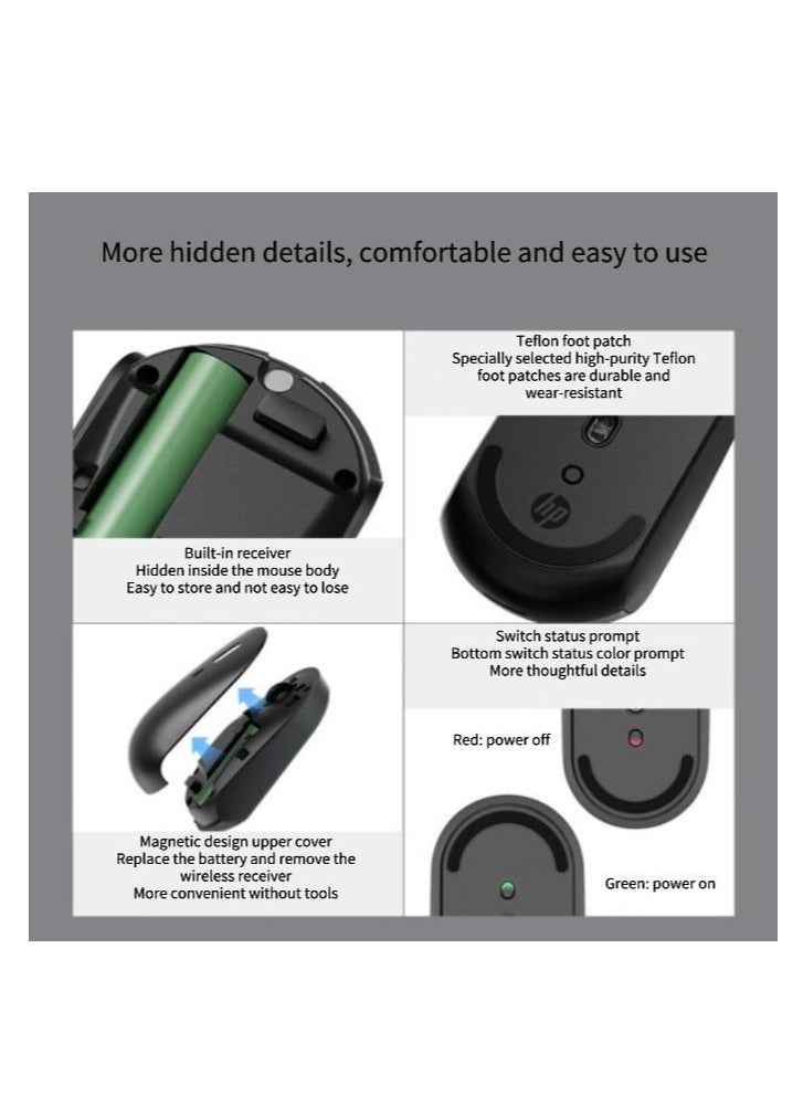 M241 Wireless Mouse Office Mouse Home Business Office Laptop Desktop USB Interface Plug and Play Light Sound Mouse Wireless Black