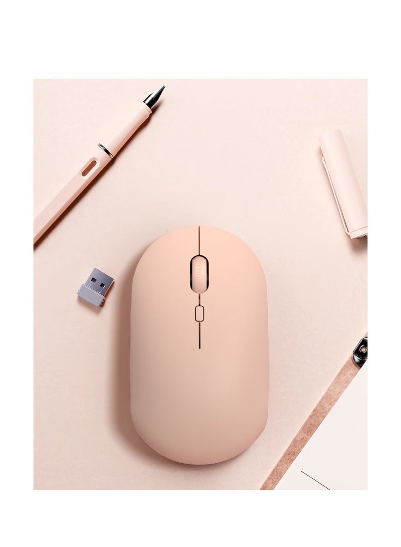 HP M241 Wireless Mouse Office Mouse Home Business Office Laptop Desktop USB Interface Plug and Play Light Sound Mouse Wireless Milk tea  - Image 3