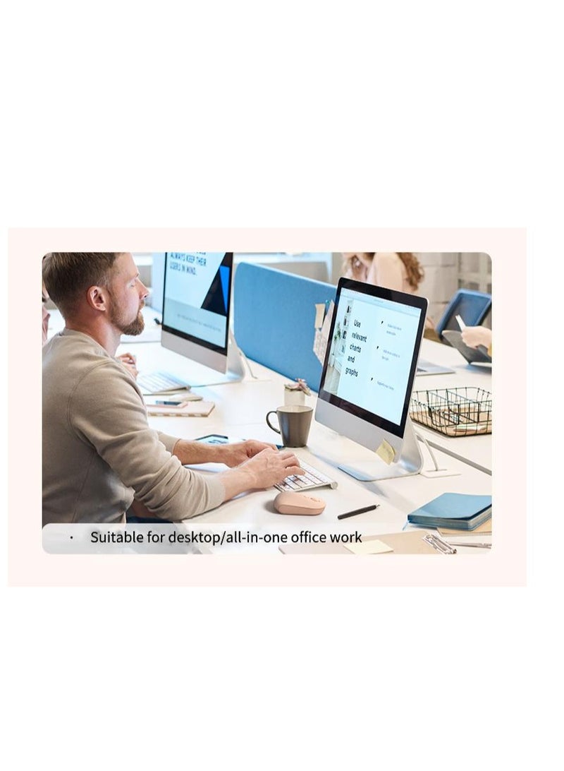 HP M241 Wireless Mouse Office Mouse Home Business Office Laptop Desktop USB Interface Plug and Play Light Sound Mouse Wireless Milk tea  - Image 5