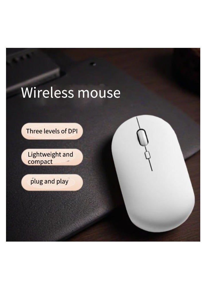 HP M241 Wireless Mouse Office Mouse Home Business Office Laptop Desktop USB Interface Plug and Play Light Sound Mouse Wireless WHITE  - Image 5