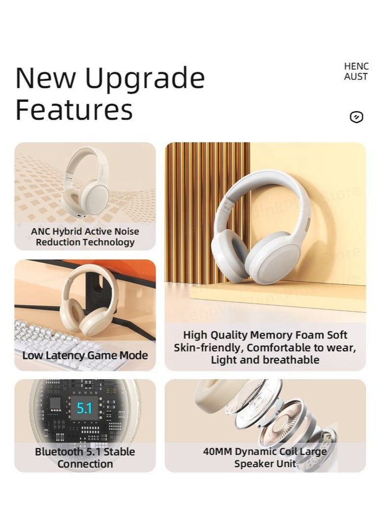 Lenovo Thinkplus TH30 Music Sports Wireless Headphones Beige  - Image 4