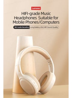 Lenovo Thinkplus TH30 Music Sports Wireless Headphones Beige  - Image 2