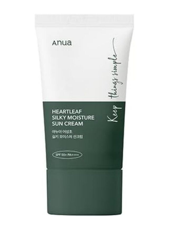 Anua Heartleaf Silky Moisture Sunscreen SPF50+ PA++++ 50ml  - Image 1