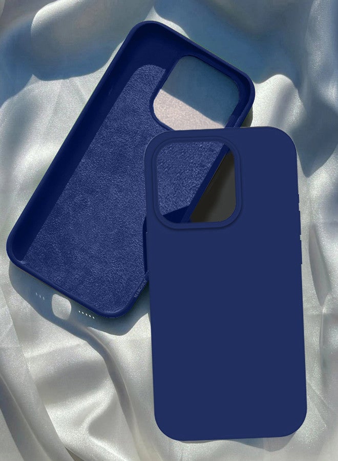 MARGOUN iPhone 15 Pro Case Silicone Case Full Body Protective Cover Shockproof Slim Phone Case Anti-Scratch Soft Microfiber Lining Blue - Image 1