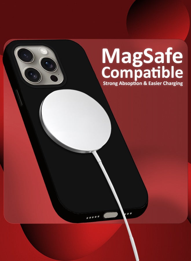 MARGOUN 2Packs Case Cover for  Apple iPhone 15 Pro Max, Silicone Case Full Body Protective Cover Shockproof Slim Phone Case Anti-Scratch Soft Microfiber Lining with Screen Protector Black - Image 4