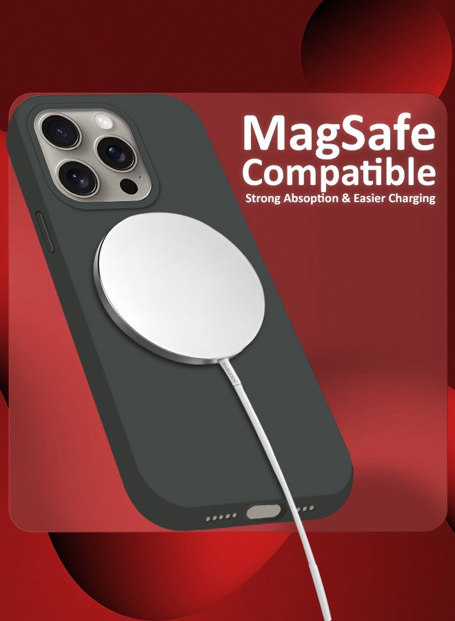 MARGOUN 2 Pack For iPhone 15 Pro Max Case and Screen Protector Silicone Case Full Body Protective Cover Shockproof Slim Phone Case Anti-Scratch Soft Microfiber Lining Grey - Image 4