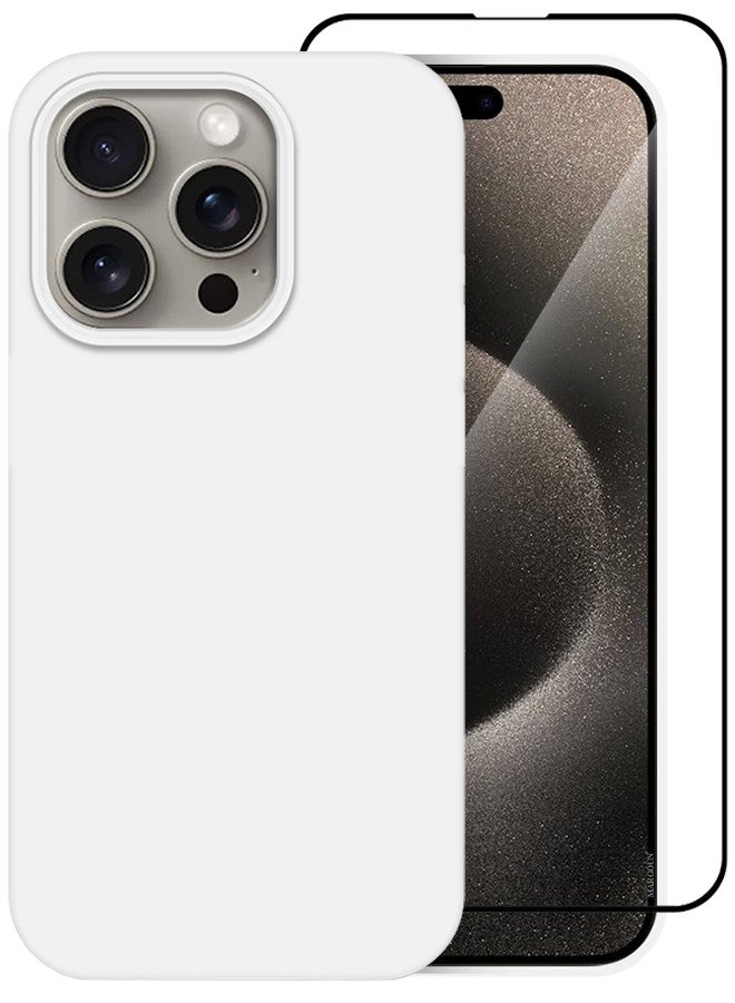 مارجون حافظة سيليكون مزدوجة لجهاز آيفون 15 برو ماكس وواقي شاشة، غلاف واقي كامل الجسم، مضاد للصدمات، حافظة هاتف رفيعة، مضادة للخدش، بطانة ناعمة من الألياف الدقيقة - Image 2