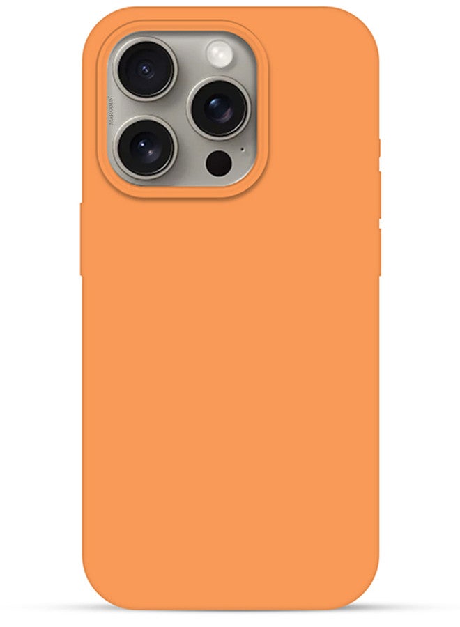 MARGOUN 3 Pack For iPhone 15 Pro Max Case and 2 Screen Protectors Silicone Case Full Body Protective Cover Shockproof Slim Phone Case Anti-Scratch Soft Microfiber Lining Orange - Image 3