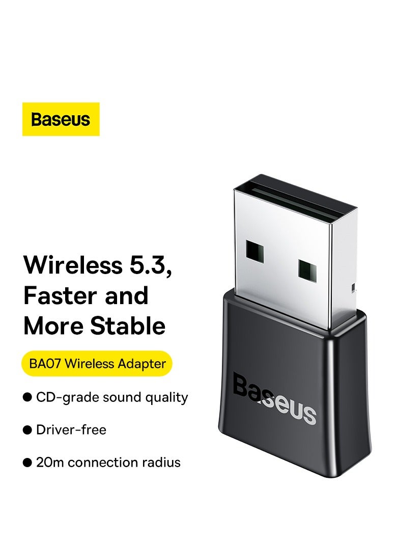 بيسوس - محول USB بلوتوث 5.3 للكمبيوتر الشخصي، دونجل بلوتوث للكمبيوتر المكتبي والكمبيوتر المحمول، نقل لاسلكي لسماعات الرأس بلوتوث ومكبرات الصوت وطابعات لوحة المفاتيح والماوس تدعم نظام التشغيل Windows 11/10/8.1 - Image 1