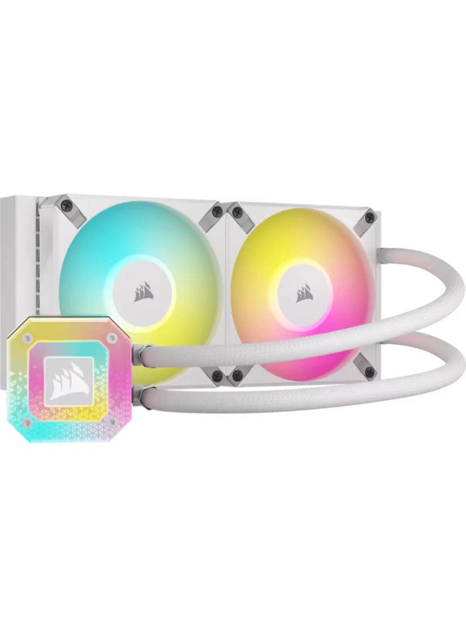 CORSAIR iCUE H100i ELITE CAPELLIX XT White Liquid CPU Cooler – 240mm Radiator, Dual 120mm AF RGB ELITE Fans, Ultra-Bright Capellix RGB Pump, Zero RPM Mode, Quiet High-Performance Cooling, Pre-Applied XTM70 Paste, Intel & AMD Compatible | CW-9060072-WW White - Image 1