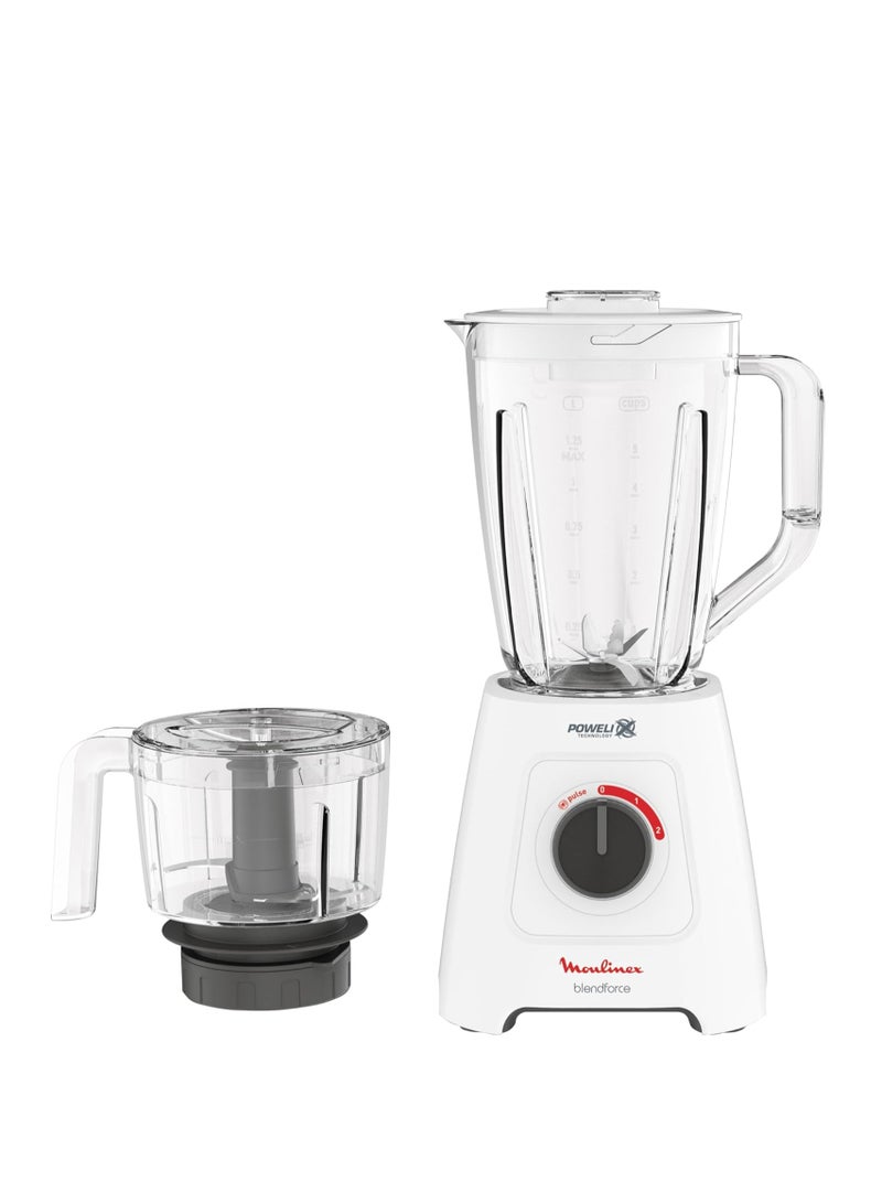 Moulinex Blendfroce Blender, 800 Watt, 2 Liters, XL Chopper - 2 L 800 W LM42X2EG White  - Image 1