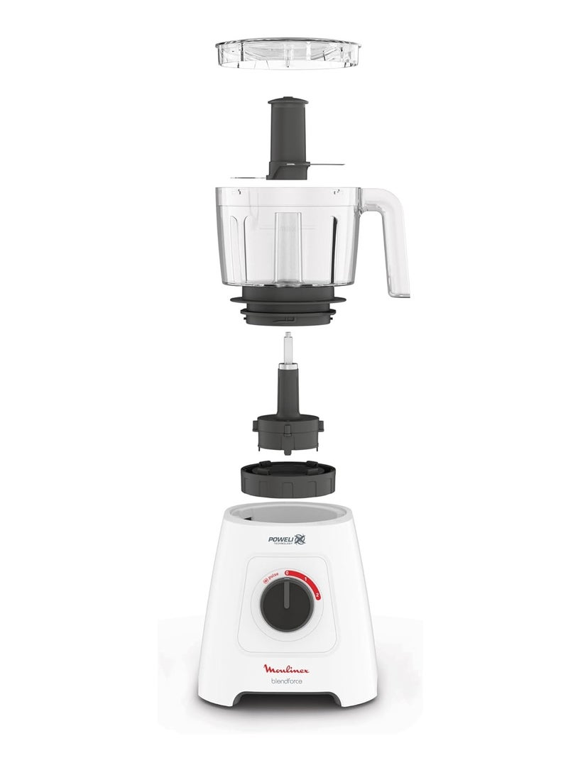 Moulinex Blendfroce Blender, 800 Watt, 2 Liters, XL Chopper - 2 L 800 W LM42X2EG White  - Image 3