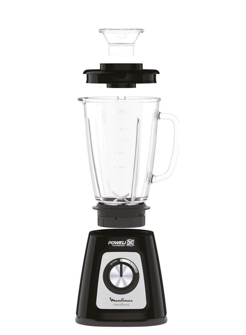 Moulinex Blendforce Blender, Glass Jar, Grinder and Grater - 1.75 L 800 W LM4358EG Black  - Image 2