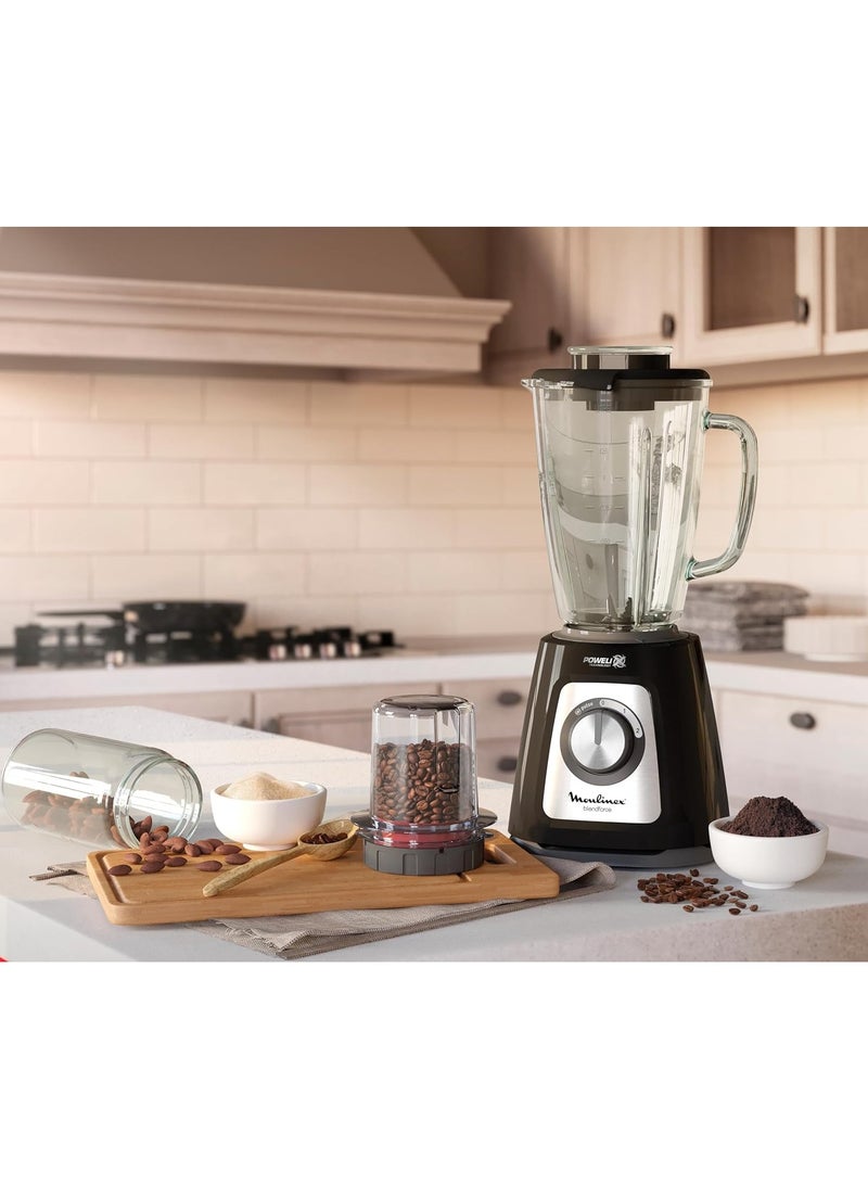 Moulinex Blendforce Blender, Glass Jar, Grinder and Grater - 1.75 L 800 W LM4358EG Black  - Image 4