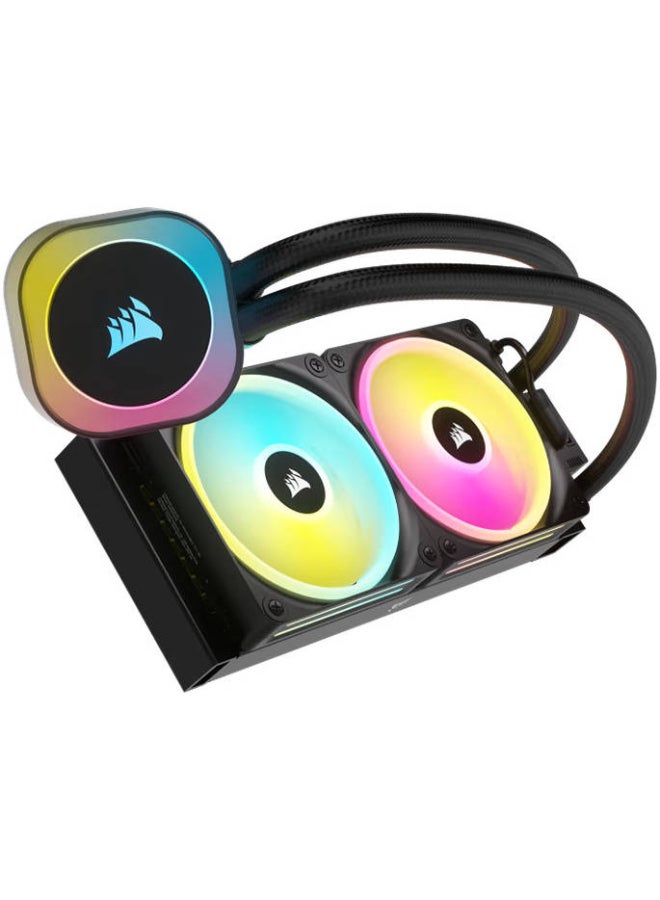 CORSAIR iCUE LINK H100i RGB 240mm AIO Liquid Cooler – QX120 RGB Fans, Copper Cold Plate, XTM70 Paste, iCUE LINK Hub, Zero-RPM Mode, Intel & AMD Compatible, Black | CW-9061001-WW Black - Image 4