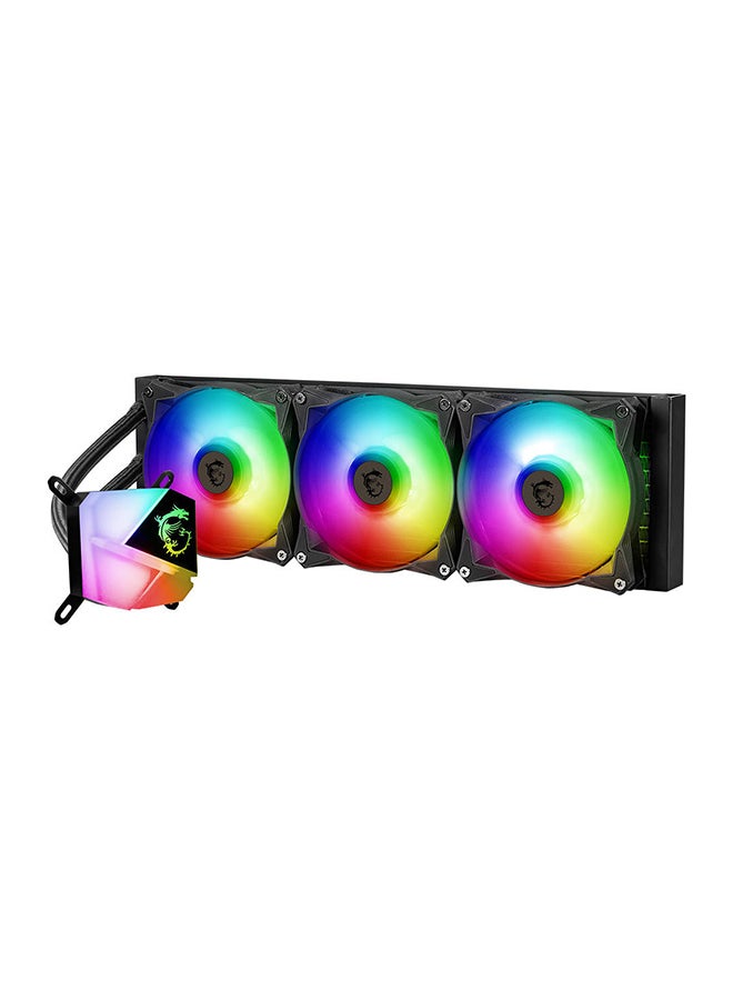 MSI MAG Coreliquid C360 CPU Liquid Cooler, Compatible with Intel Socket LGA1700, 360mm Radiator Size, 78.73 CFM Fan Airflow, Two Ball Bearing, 4pin PWM, 2000 RPM Speed, ARGB Black  - Image 4